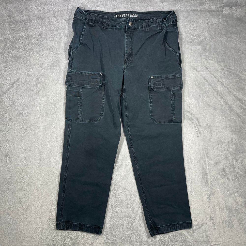 Duluth Trading Co Flex Fire Hose Cargo Pants Mens 42x34(38x31) Gray Workwear